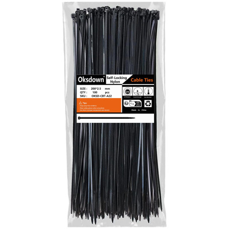 Oksdown Collier de Serrage en Nylon 200 mm × 2