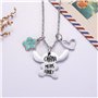Dehott Stitch Ensemble pendentif – Chaîne et porte-clés avec fleur et cœur « Ohana Means Family » - Idée cadeau pour objets Stit