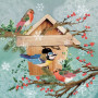 Ambiente Serviettes en Papier Dinner/Party env. 33x33cm -X-Mas Bird House - No‘l - Hiver - IdŽal comme Cadeau Et DŽcoration De T