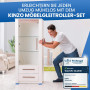 KINZO Easy Furniture Mover Lot de 4 roulettes pour meubles et 140 patins en feutre bonus Charge totale 1200 kg 300 kg par roulet