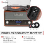Audizio Frisco Platine Vinyle Bluetooth avec Radio Dab+ Intégrée - Marron, Radio Dab+ et FM avec Haut-Parleur Intégré, 33, 45, 7