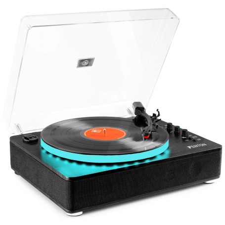 Fenton RP162LED Platine Vinyle LED Bluetooth avec Haut-Parleurs Intégrés - Noir