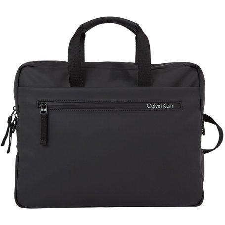 Calvin Klein Rubberized Slim Convertible Laptop Bag CK Black