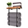 Vonia Porte-Serviettes Mural – Support Mural en Bois pour Salle de Bain – Porte-Serviettes élégant et Pratique - avec 1 Crochets