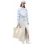 Tommy Jeans Cabas Sac Femme Edition Canvas Grand, Ivoire (Newsprint), Taille Unique