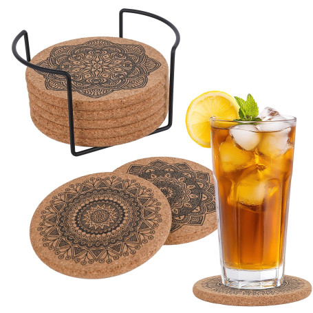 8 Pièces Dessous de Verre en Liège