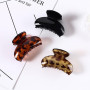 Lot de 3 pinces à cheveux résistantes - Plastique noir et léopard - Barrettes griffes pour femmes 7cmx4cm
