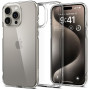 Spigen Coque [Anti-Jaune et Antichoc] en Dos PC et Bumper TPU Ultra Hybrid pour iPhone 15 Pro Max - Transparent