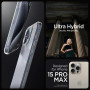 Spigen Coque [Anti-Jaune et Antichoc] en Dos PC et Bumper TPU Ultra Hybrid pour iPhone 15 Pro Max - Transparent