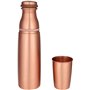 Zap Impex Travellers Bouteille d'eau 100% cuivre pur avec verre pour les avantages ayurvédiques – Carafe d'eau design, sans join