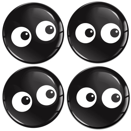 SkinoEu 4 x 55mm Autocollant 3D Silicone Universel pour Cache-Moyeu