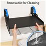 HMAKGG Support Micro Onde Mural, Etagere Micro Onde 2 Niveaux avec Panier Rangement, Support Mural Micro Onde en Acier au Carbon
