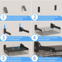 HMAKGG Support Micro Onde Mural, Etagere Micro Onde 2 Niveaux avec Panier Rangement, Support Mural Micro Onde en Acier au Carbon