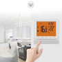 Thermostat intelligent programmable - Thermostat mural pour chaudières à gaz - Contrôleur de température avec grand écran LCD -