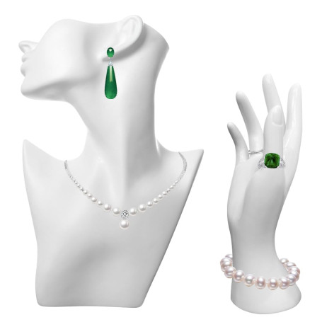 YANGSHINE Lot de 2 présentoirs à bijoux pour tête de buste