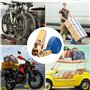 Lot de 2 Sangles d'arrimage à cliquet de 4 m - Robustes - avec cliquet - pour Transport de matériel, Moto, vélos, déménagement,