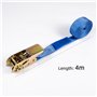 Lot de 2 Sangles d'arrimage à cliquet de 4 m - Robustes - avec cliquet - pour Transport de matériel, Moto, vélos, déménagement,