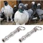 Duokon 2 Pices en Acier Inoxydable Pigeons sifflet ultrasonique Formation sifflet Portable Formateur Outil de Formation pour Chi