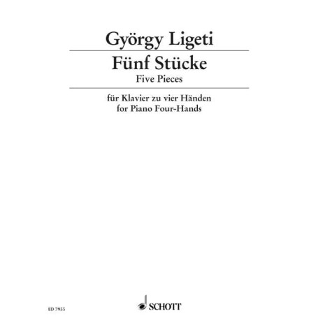 SCHOTT LIGETI G. - 5 STUCKE - PIANO 4 MAINS Partition classique Piano - instrument à clavier Piano