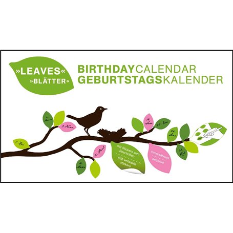 Leaves Horizontal Birthday Calendar / Blatter Geburtstags Kalender