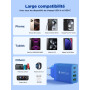 Aioneus Chargeur USB C, 40W 4 Port Prise USBC Chargeur Rapide iPhone, 3.1A PD+QC Type C Adaptateur Multi Secteur Chargeur pour i