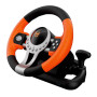 KROM K-Driver – Volant de course avec pédales et vibrations, compatible PC, PS3, PS4 et Xbox One, avec levier de vitesses, palet