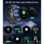 OUKITEL Montre Connectée Homme BT13 Batterie 1000mAh Écran AMOLED 1,73 Pouces Chat GPT Smartwatch IP68 Étanche 100 Modes Sportif