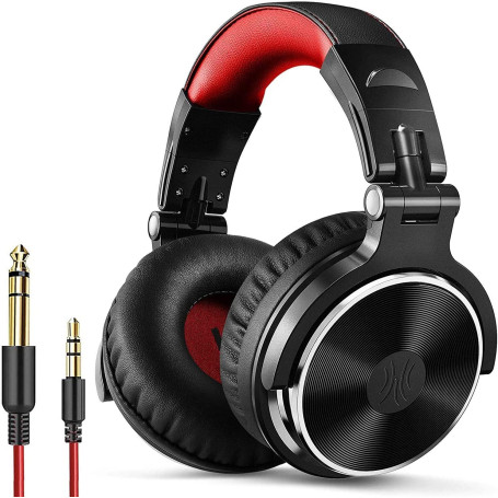 OneOdio Casque Audio Filaire DJ Piano Guitare avec Micro, Hi-Res Audio Extra Basse Son, Léger Confort Pliable Casques avec Share
