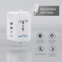 Bigfish Adaptateur Prise Universelle Voyage, Adaptateur Universel de Voyage avec 2 USB et 2 USB C, Adaptateur Voyage Prise Angla