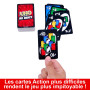 Mattel Games UNO No Mercy Jeu de cartes dans sa boîte de transport et de voyage, pour des soirées jeux en famille, avec des règl