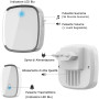 YYQ Sonnette sans Fil Extérieur Étanche IP44, Sonnette de Porte 300 Mètres, Kit de Carillon avec LED Flash, 2 Émetteurs et 1 Réc