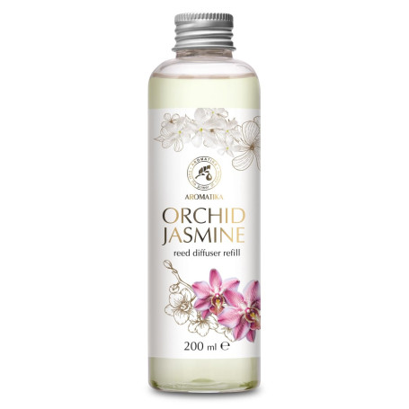 Recharge Diffuseur de Orchidée-Jasmin 200ml - Parfum Floral - Fraîche et Durable Arôme - Desodorisant Maison - Assainisseurs de