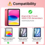 MoKo Coque pour iPad 11 Pouces (A16) 11e Génération 2025, iPad 10e Gén 10,9" 2022 avec Porte-Stylet, Étui iPad 10e Gen Mince Lég