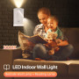 2PCS Applique Murale Interieur LED, Liseuse de Chevet avec interrupteur, port de charge USB, Rotation à 360°Liseuses Murales, 30