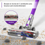 Vistefly V15s Max Aspirateur Balai sans Fil 580W, 55Kpa Aspirateur sans Fil Puissant 8 en 1, Écran Tactile LED Autonomie 70min D