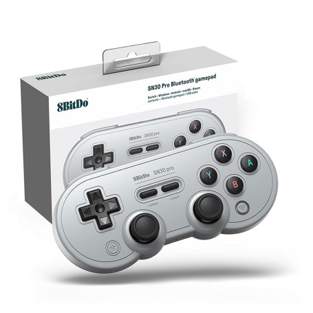 8BitDo SN30 Pro Manette Bluetooth Sans Fil, Mise à Jour du Joystick à Effet Hall, Avec Manettes Rumble Vibration Câble USB-C Com