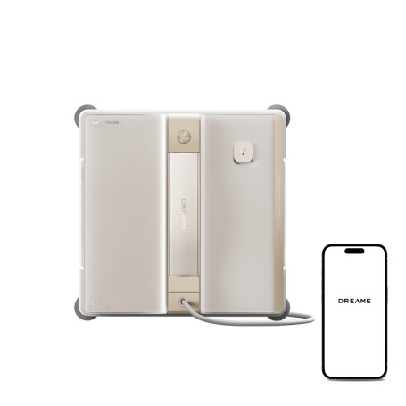 dreame C1 Robot Laveur de Vitres, Puissance d'Aspiration de 5 500 Pa, Protection et Sécurité Fiables, Technologie CornerClean, N