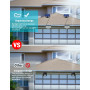 MPJ - Lot de 2 lampes solaires d’extérieur - 106 LED - Avec détecteur de mouvement - Étanchéité IP65 - Angle d'éclairage de 120 