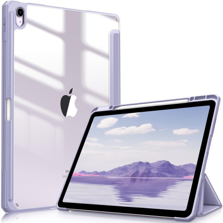 FINTIE Coque pour iPad Air 13 Pouces M3/M2 (2025/2024) - [Rangement de Stylet] Coque Transparente Claire, Étui Antichoc avec Bor