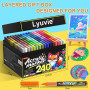 Lyuvie 240 Couleurs Feutre Acrylique, Acrylic Paint Brush Marker à Peinture à Base D'eau, Marqueur Peinture Acrylique pour Pierr