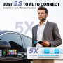 Adaptateur CarPlay sans Fil – Adaptateur Android Auto sans Fil, Wi-FI 5,8GHz Plug & Play, Mini et Stable, iOS 10+/Android 10+, C