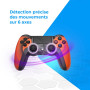 NK Wireless Controller for PS4 / PS3 / PC/Mobile - vibration, fonction de détection 6 axes, lumière LED, écran tactile, prise ca