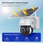 SHIWOJIA Camera Tuya Exterieur, Camera Solaire Exterieur WiFi sans Fil, 3MP Camera Smart Life, 360° PTZ, Vision Nocturne Couleur