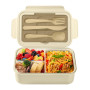 Diboniur Lunch Box, Bento Lunch Box Enfant Adulte Boîte 1400 ml avec 3 Compartiments, Conception Sans Fuite Lunchbox avec Couver