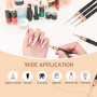 ZEOHBETY Lot de 5 pinceaux métalliques pour nail art, pinceaux de peinture, outils de dessin pour les lignes longues, détails fi