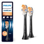 Philips Sonicare A3 Premium tout-en-un - têtes de brosse à dents de rechange d'origine, noir, lot de 2, HX9092/88