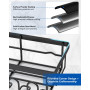 3 Pack Noir Rangement Salle de Bain, Etagere Salle de Bain, Etagere Douche Adhésifs, Rangement et Organisation avec Crochets, Do