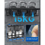3 Pack Noir Rangement Salle de Bain, Etagere Salle de Bain, Etagere Douche Adhésifs, Rangement et Organisation avec Crochets, Do