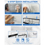 3 Pack Noir Rangement Salle de Bain, Etagere Salle de Bain, Etagere Douche Adhésifs, Rangement et Organisation avec Crochets, Do