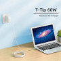 SCOVEE Chargeur MacBook Pro T-Tip 60W, Adaptateur T-Tip 60W Rapide Compatible avec Mac Book Air& Mac Book Pro 11''et13'' Pouces
